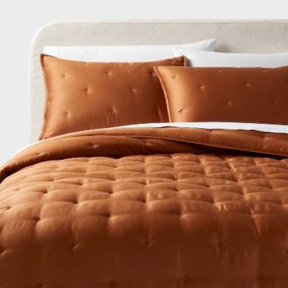 Full/Queen TENCEL Comforter and Sham Set Copper - Threshold: 320 Thread Count